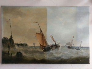 Schilderij restauratie Den Haag zeelandschap
