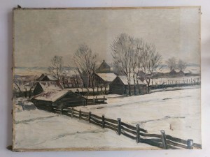Schilderijenrestauratie Den Haag sneeuwlandschap tussen