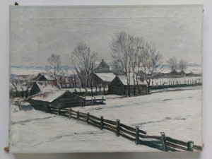 Schilderijenrestauratie Den Haag sneeuwlandschap voor